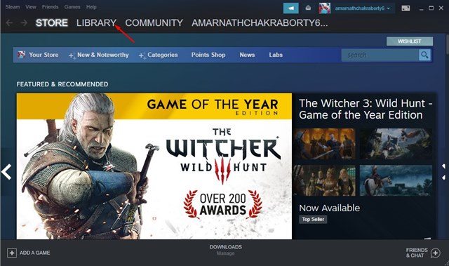 Ve a la biblioteca de juegos de Steam