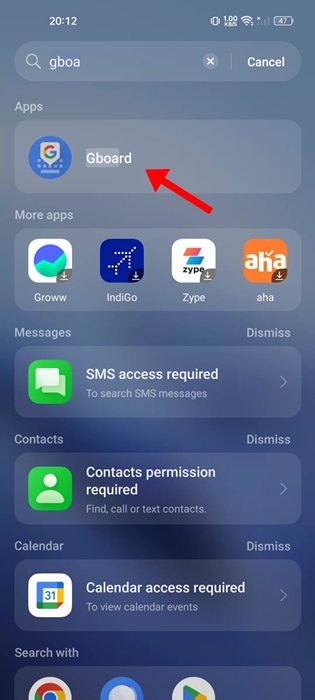 Abrir Gboard en Android para configuración de autocorrector