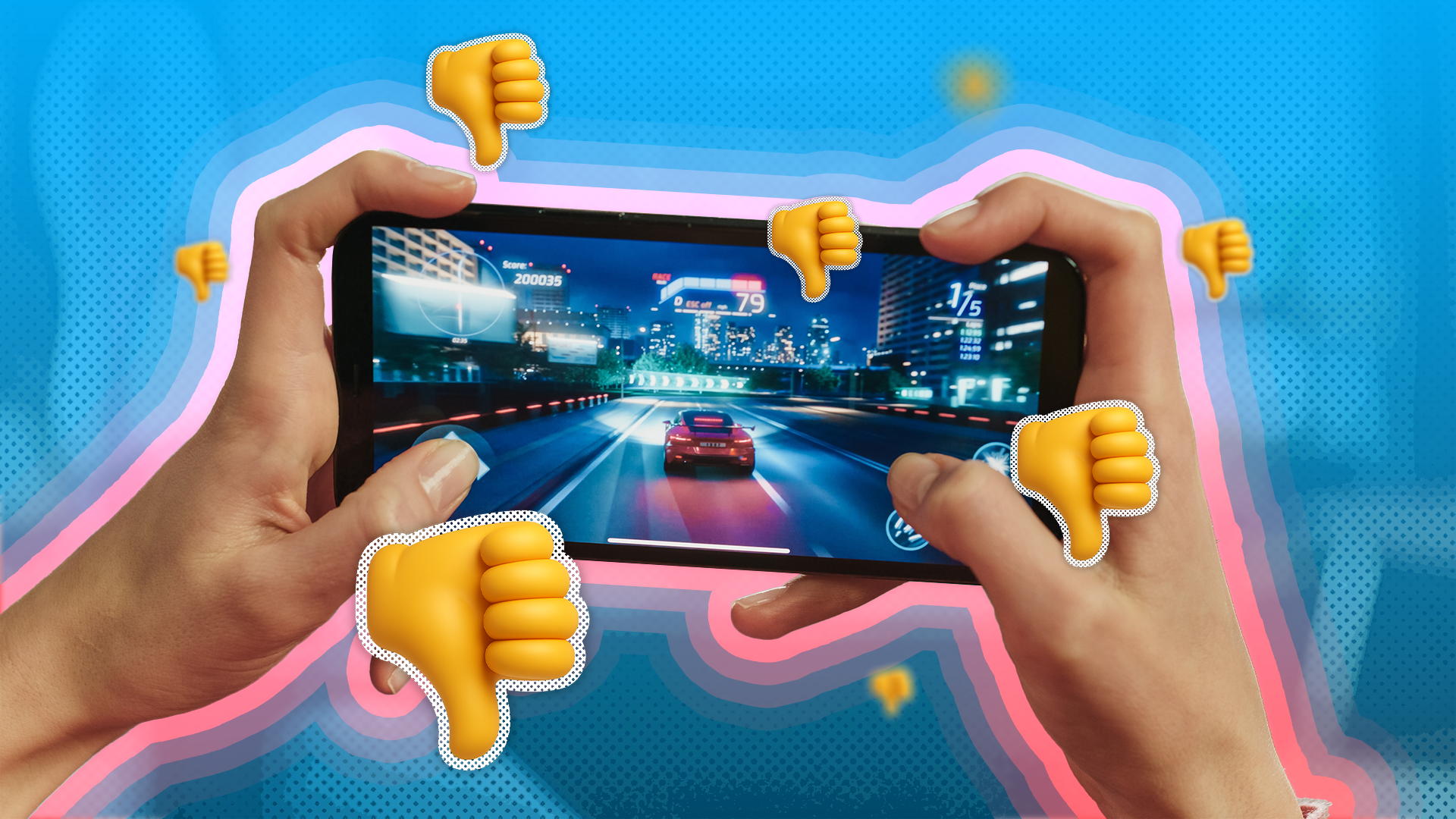 Steam on Chromebook Plus: Play like a laptop! 🎮⚡ 13 Person playing on phone with thumbs down.