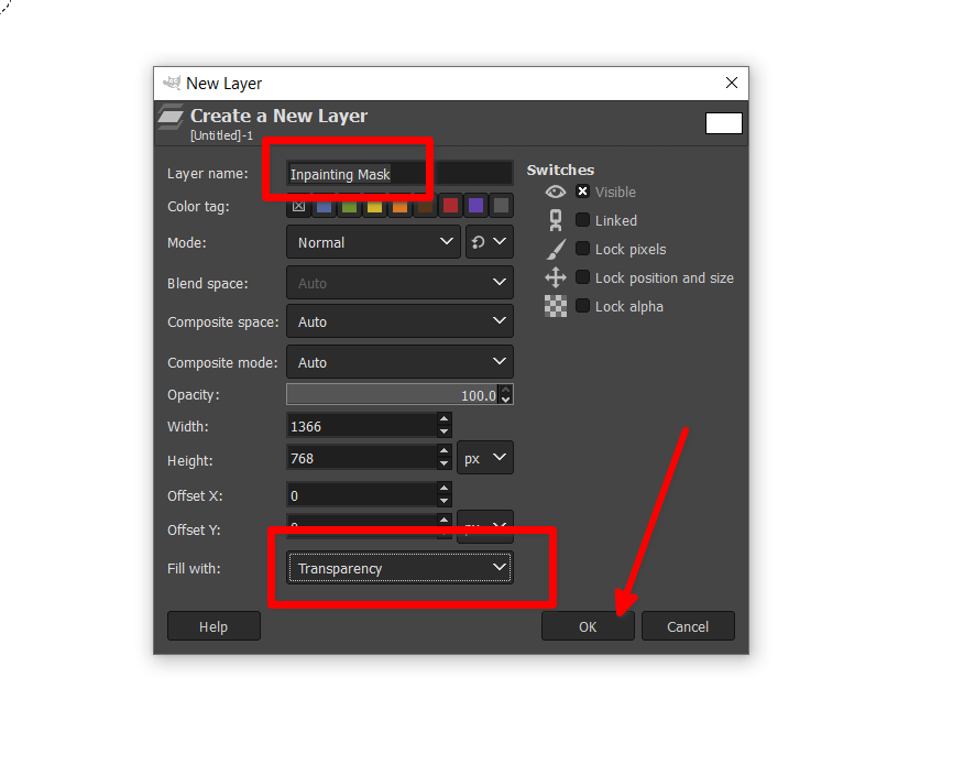 GIMP Stable Boy: evita Adobe e crea magia gratuitamente 💥🚀 21 Creazione del livello Maschera di Inpainting per la maschera in GIMP
