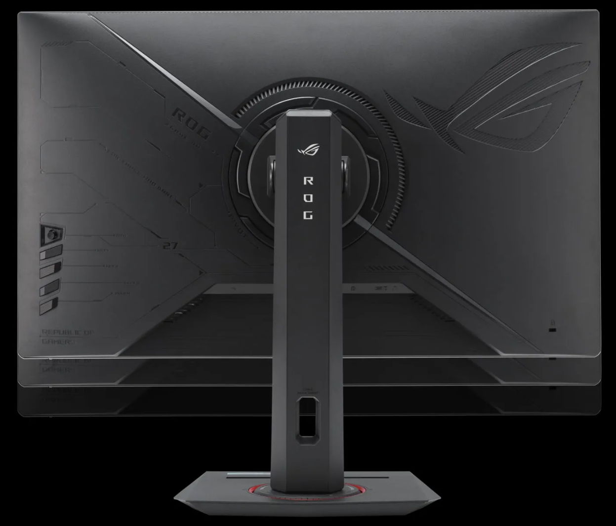 उन्नत गेमिंग कनेक्टिविटी के साथ ASUS ROG Strix XG27ACMS का साइड व्यू