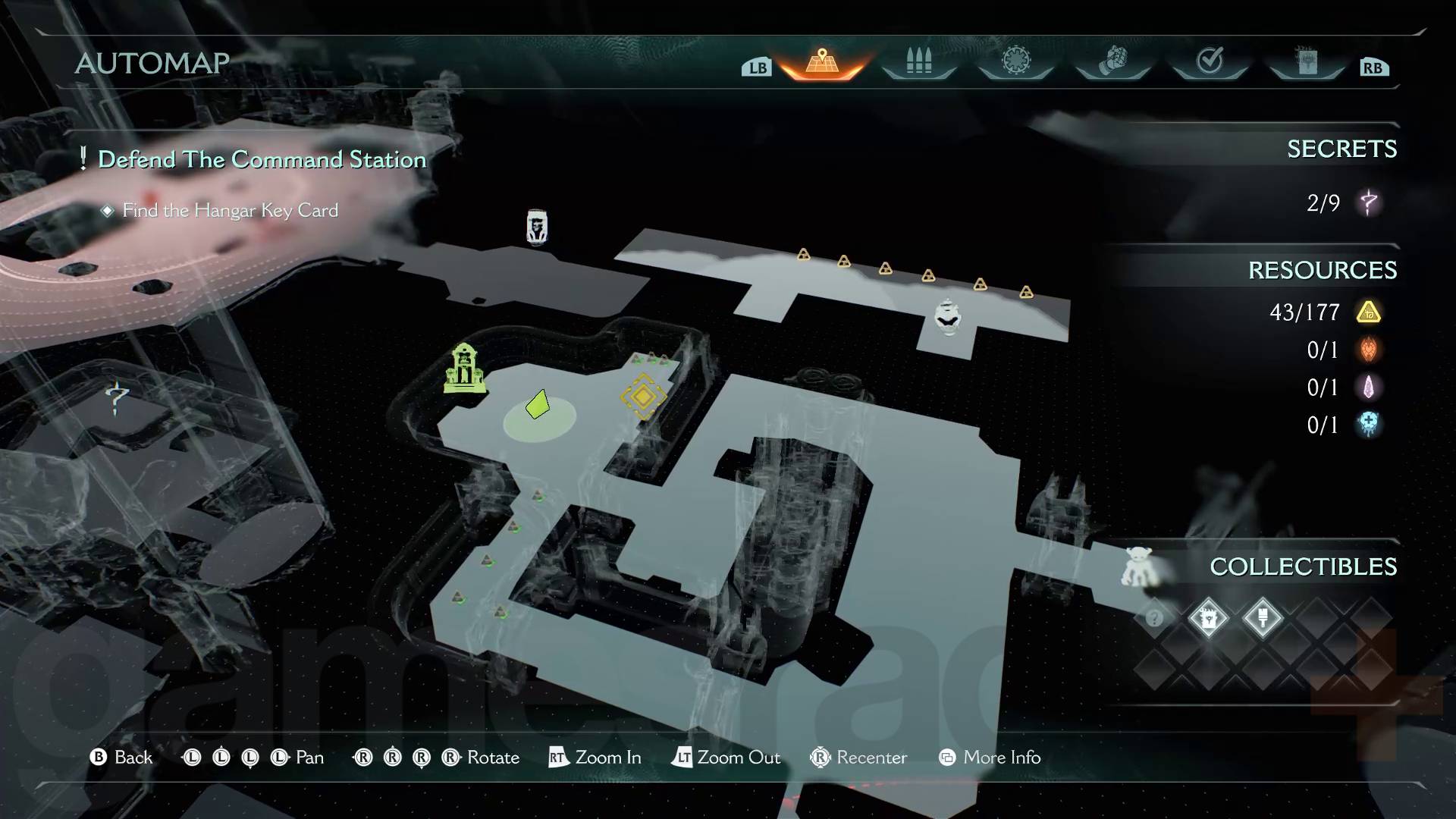 《毁灭战士：黑暗时代》自动地图，带有秘密标记。