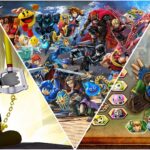 Crossovers épicos - Collage de los mejores crossovers de videojuegos de todos los tiempos, con héroes y personajes icónicos de distintas sagas de acción, aventura y lucha reunidos en una sola imagen promocional.