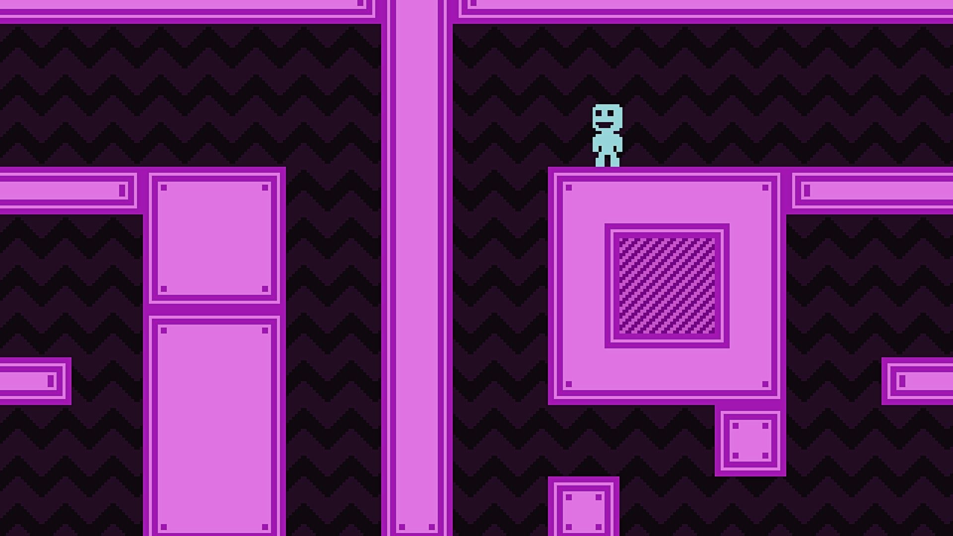 Player looking at a wall in VVVVVV.