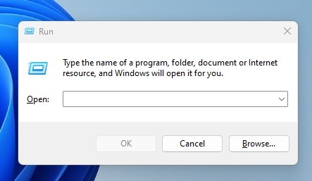 Windows Key + R shortcut to open Run