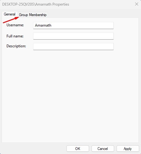 Group Membership Tab