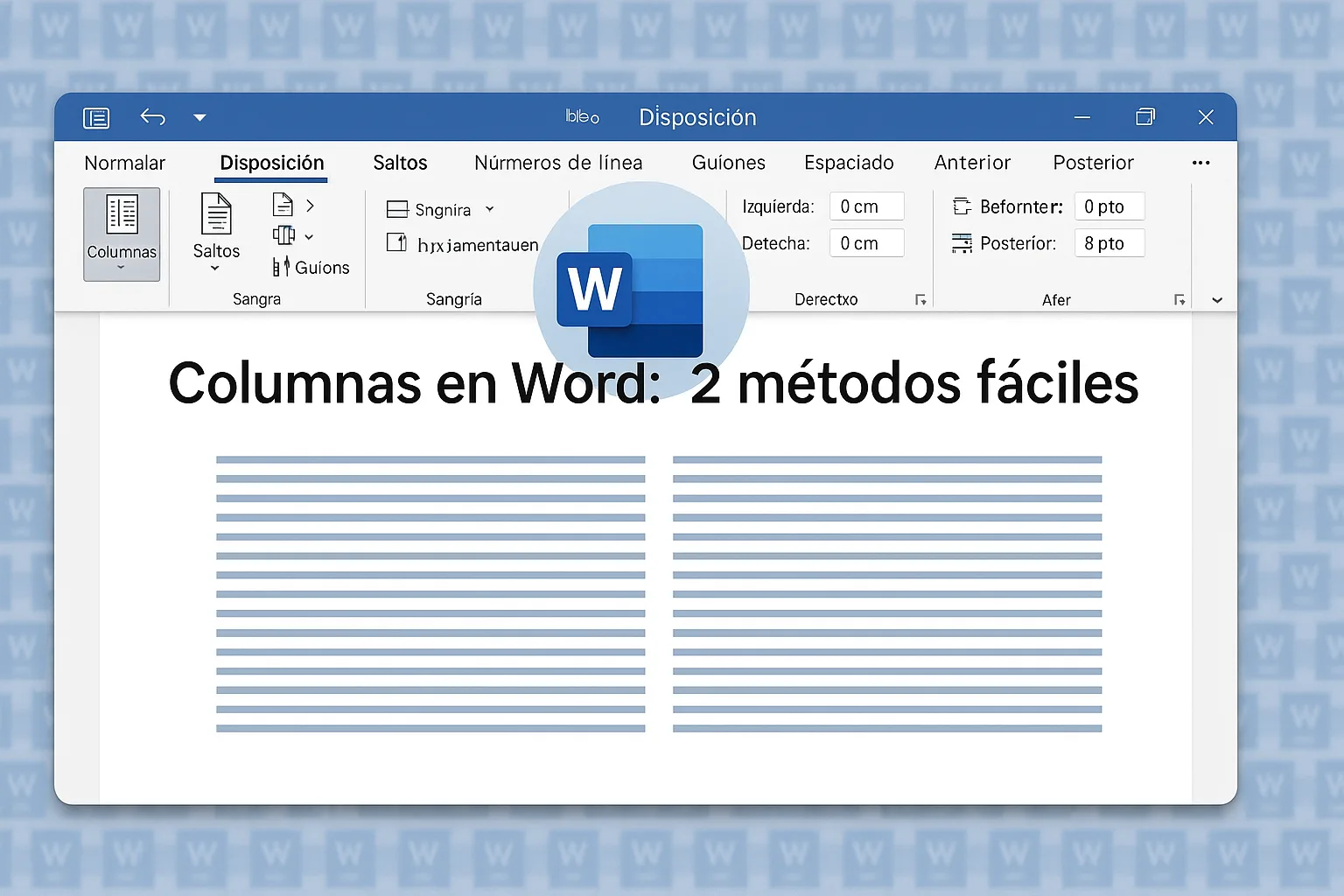 Columns in Word 2 easy methods