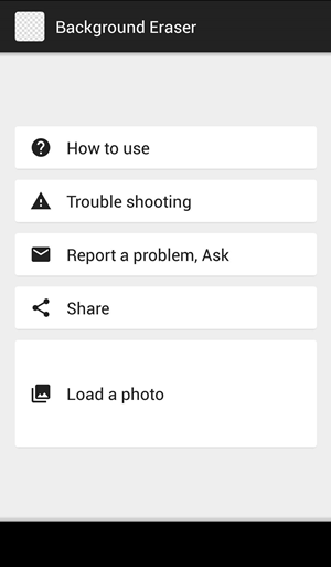 Androidで背景を簡単に削除:AIマジック🚀34 Seleccionar opción Cargar una foto en Background Eraser