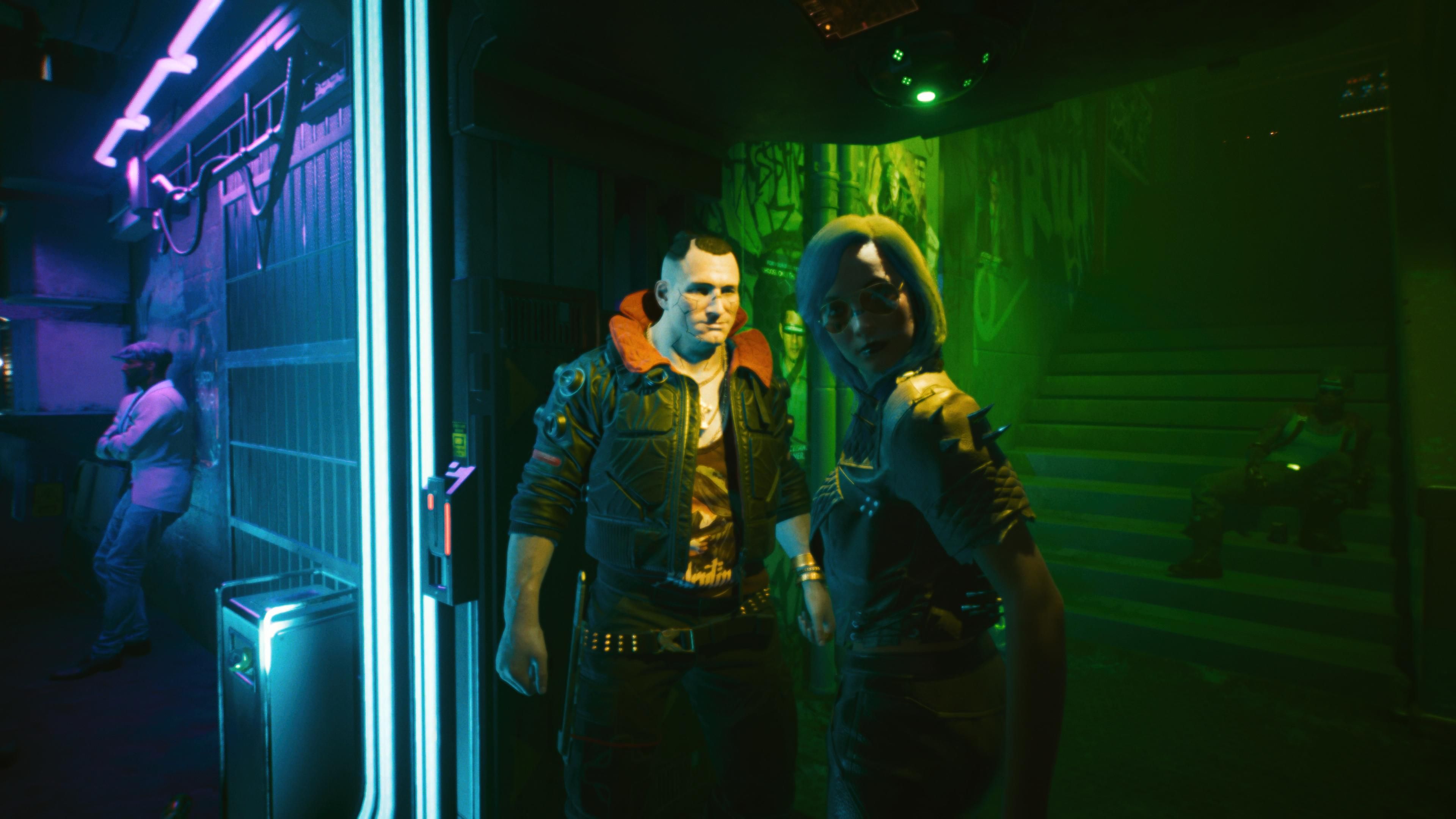 Главный герой Cyberpunk 2077 смотрит в камеру