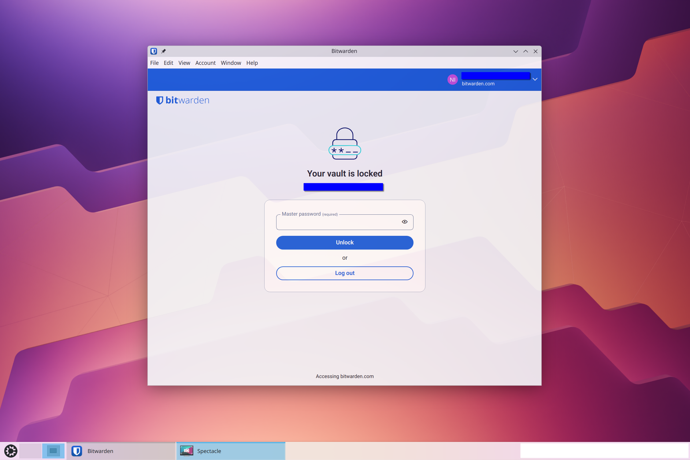 Transición a Linux Lo que nadie te cuenta (y funciona) 😱 18 Interfaz principal de BitWarden para inicio de sesión.
