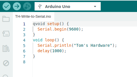 Ejemplo de configuración serial Arduino con Tio