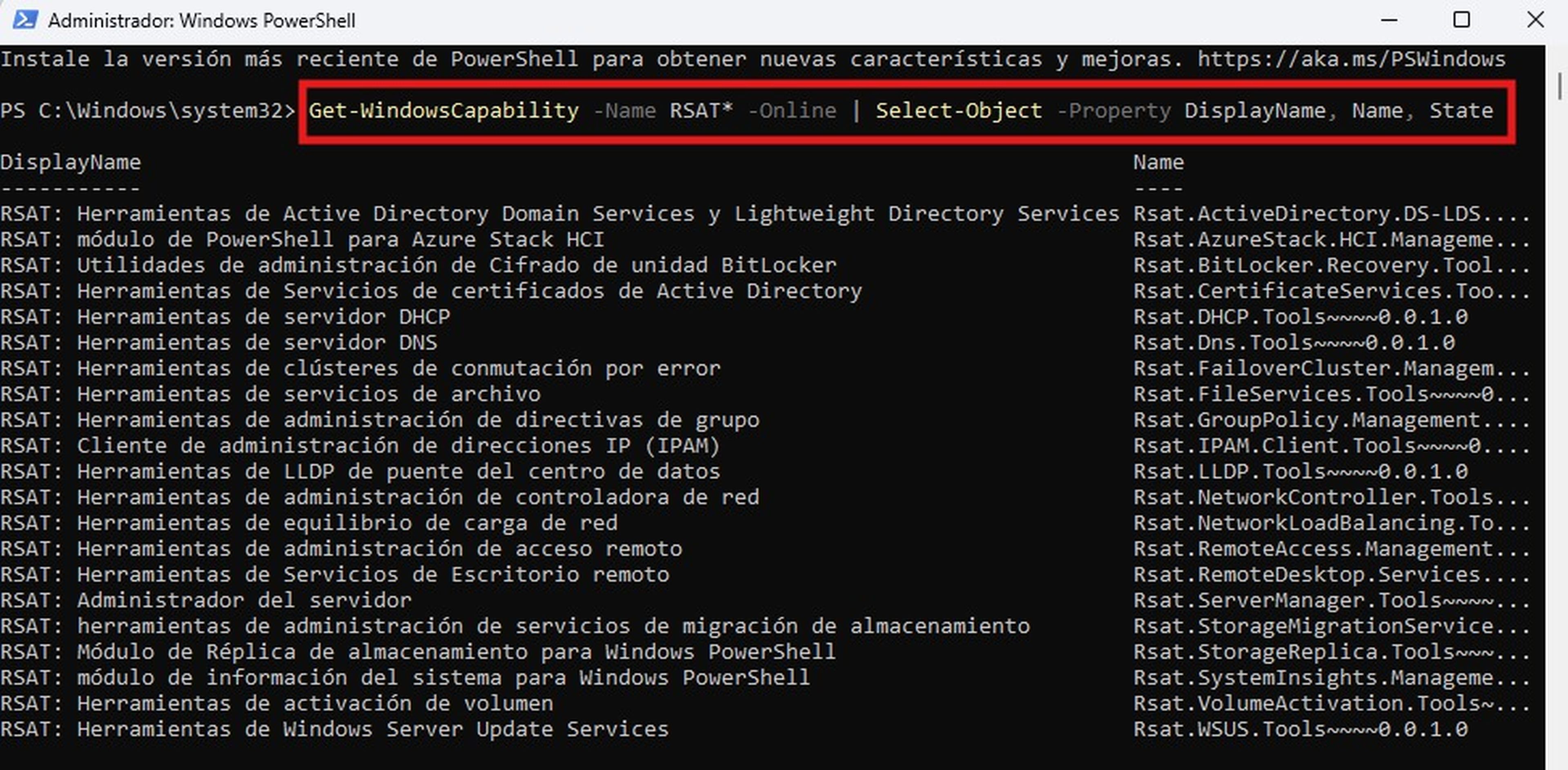 Instalacja RSAT za pomocą programu PowerShell w systemie Windows 11
