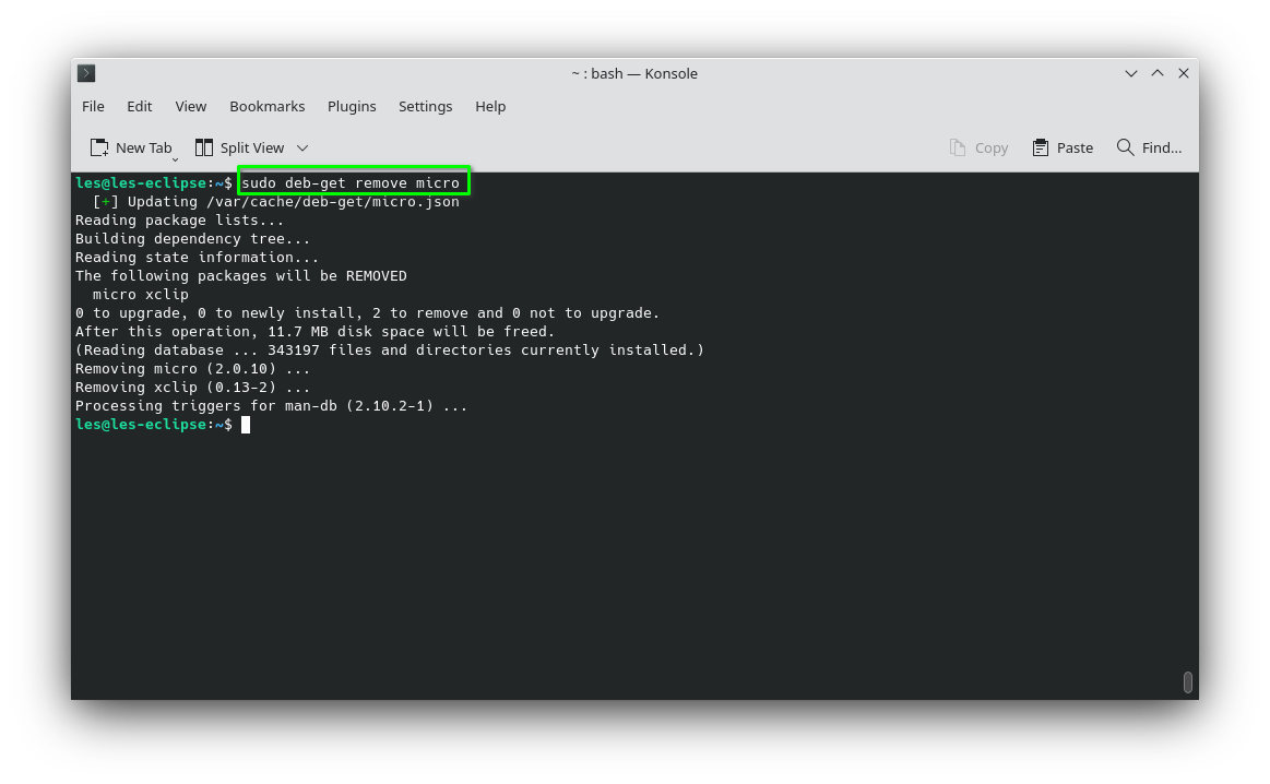 Supprimer une application tout en conservant les fichiers de configuration à l'aide de deb-get sous Linux