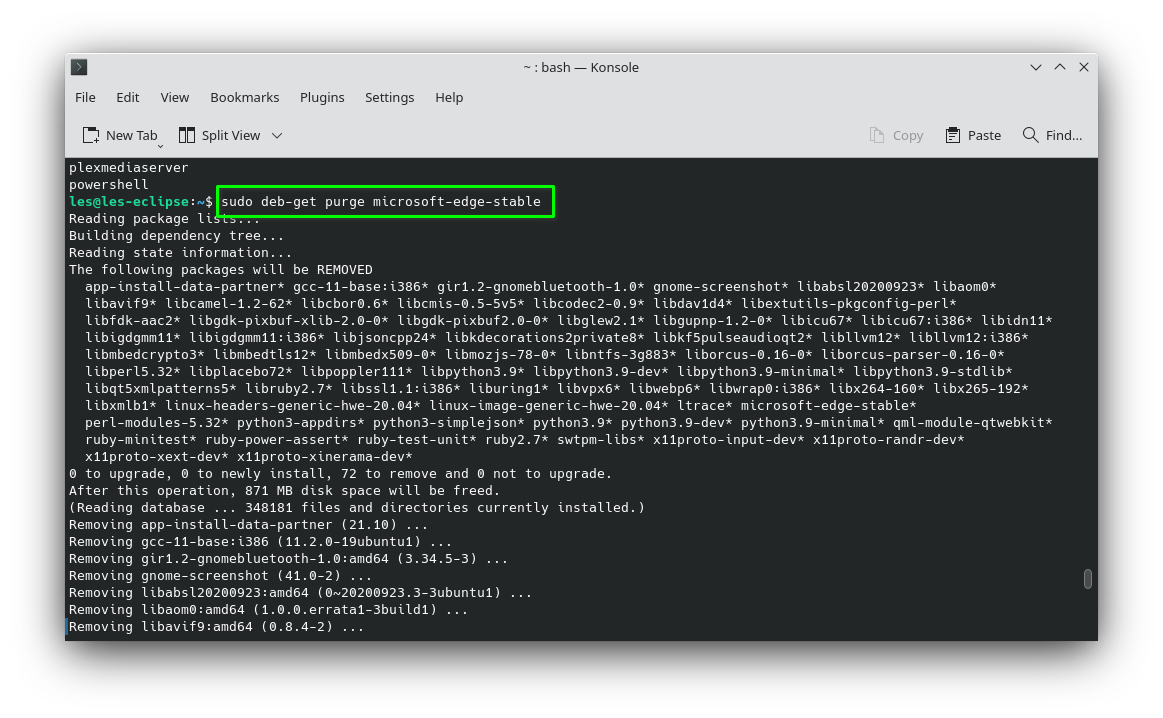 Supprimer l'application et la configuration avec deb-get sous Linux