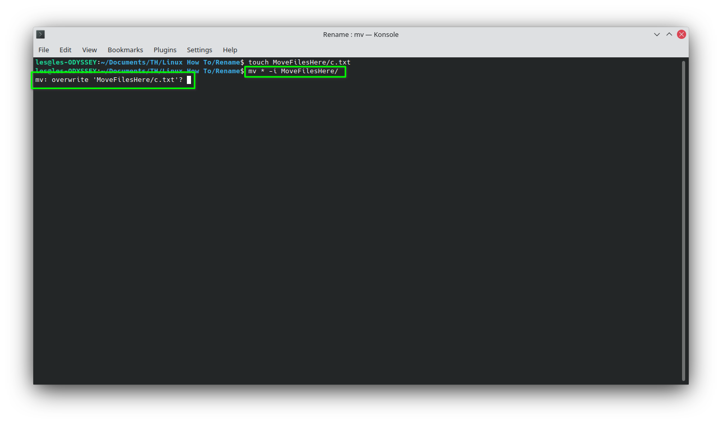 Arguments avancés pour la commande mv permettant de déplacer des fichiers sous Linux