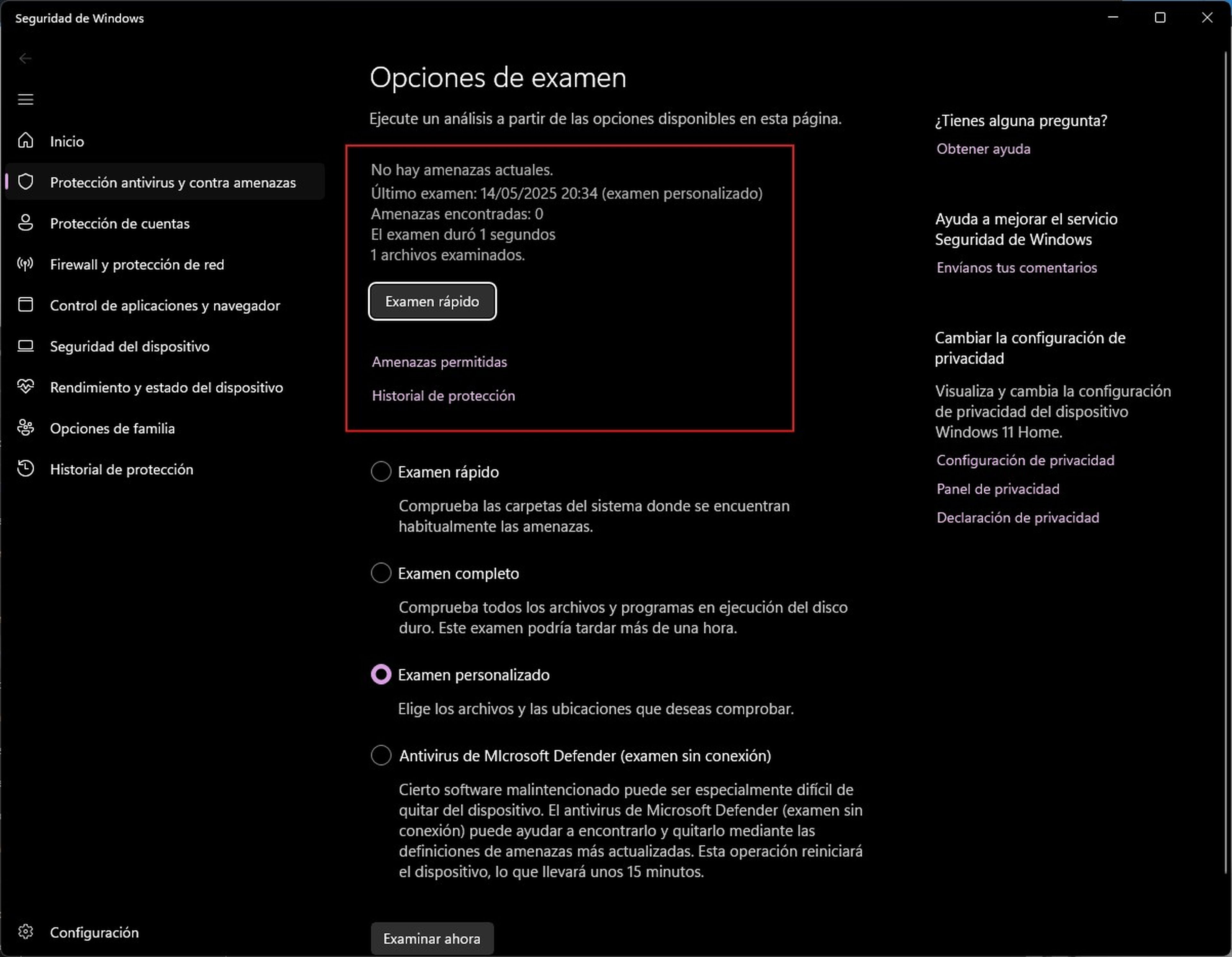 Cómo verificar si un archivo es seguro antes de abrirlo ¡sin antivirus! 🛡️🚫 8 Uso de Microsoft Defender para análisis de archivos en Windows