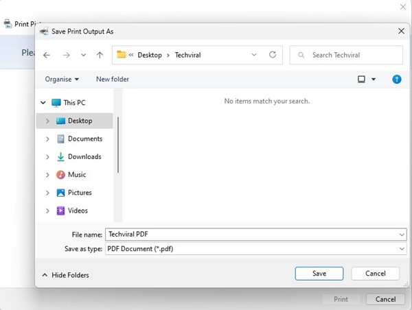 Salva il file PDF convertito da PNG