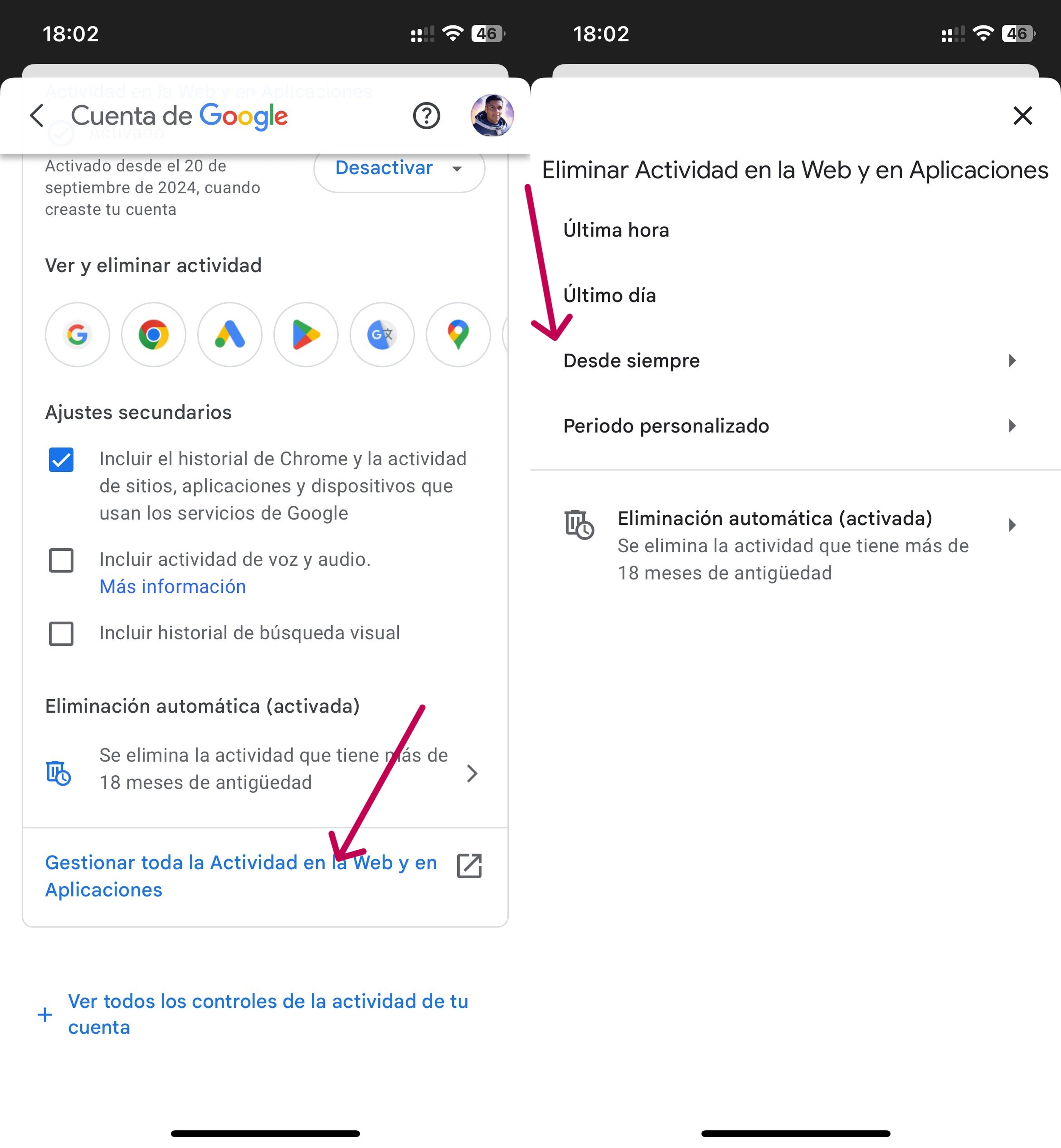 Procedure voor het verwijderen van spraakopnamen die in Google zijn opgeslagen