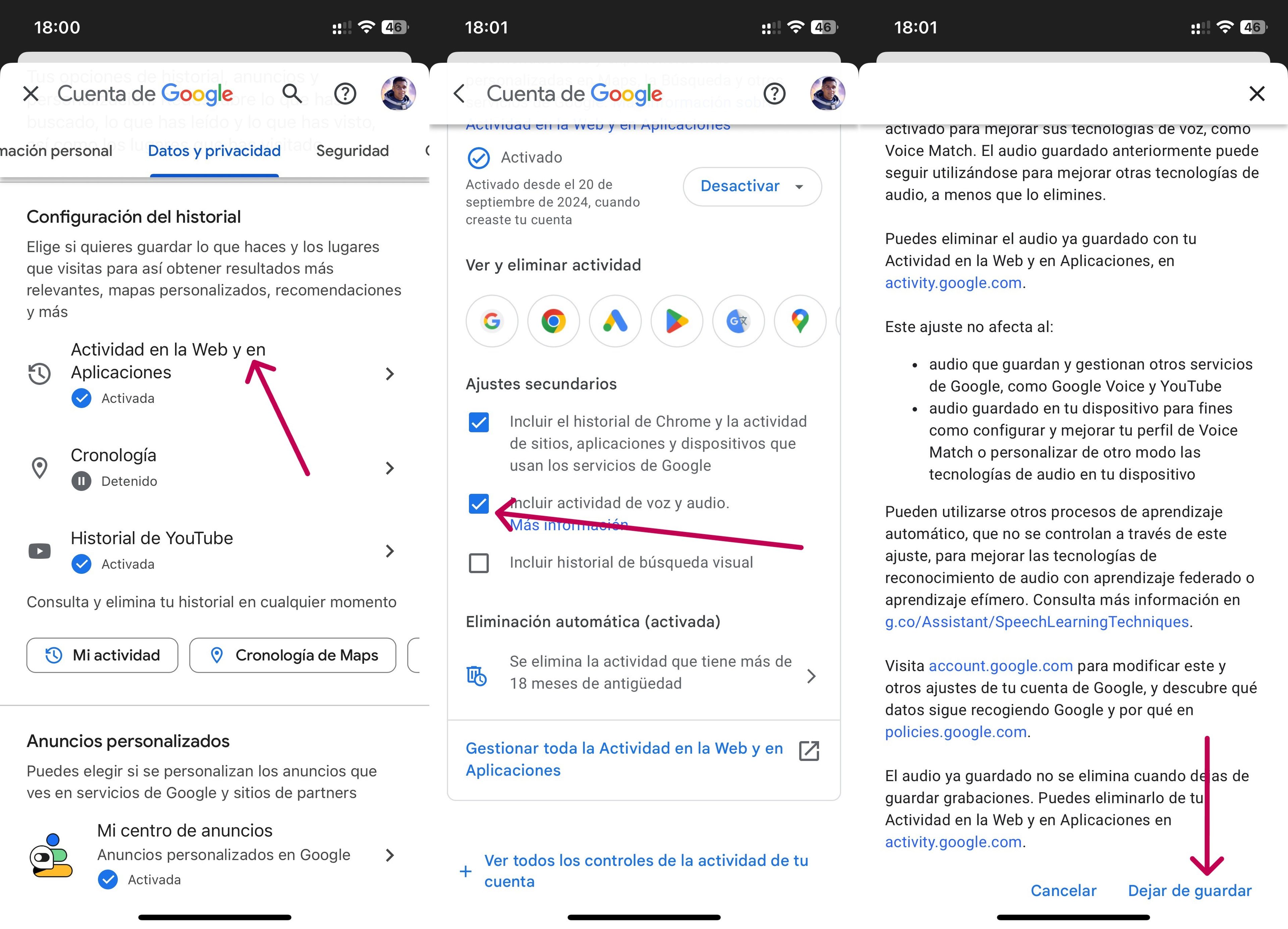 Stapsgewijze handleiding voor het uitschakelen van spraakopname in je Google-account