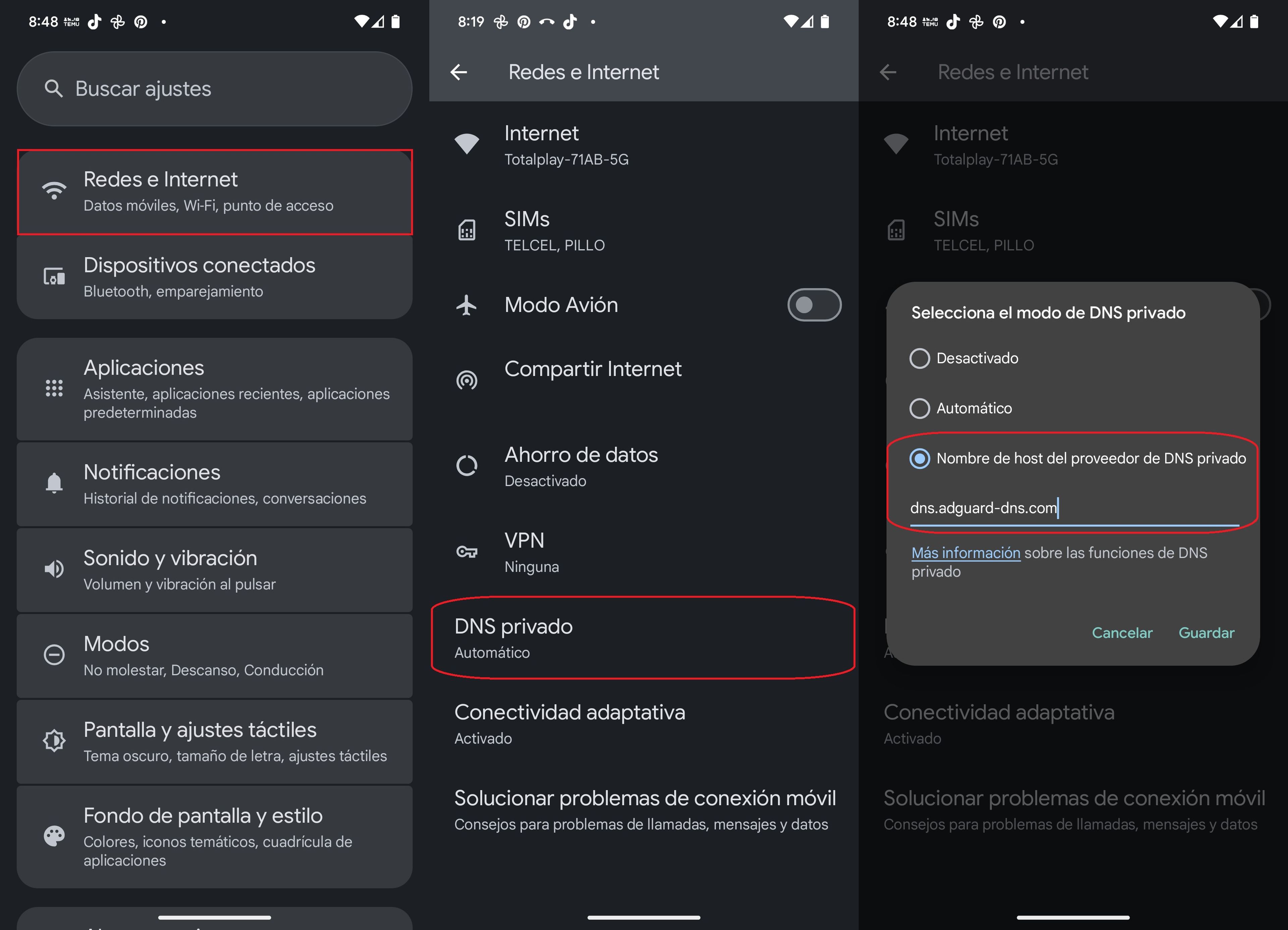 Instruções passo a passo para alterar o DNS privado no Android