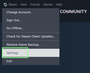 Ustawienia Steam pokazujące nową nakładkę wydajności