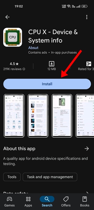 お使いのデバイスが32ビット版か64ビット版のAndroidを実行しているかを確認する方法 - すぐに確認して改善しましょう デバイス情報を表示するCPU Xアプリケーション