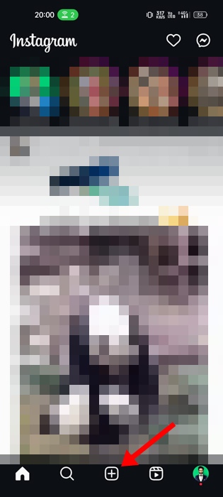 Reels-Entwürfe in Galerie 22 speichern Erstelle die Schaltfläche „Plus“, um ein Reel auf Instagram zu starten.