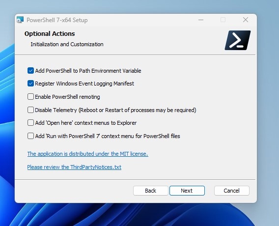Actualizar PowerShell en Windows: todos los métodos 32 Asistente MSI de PowerShell en Windows