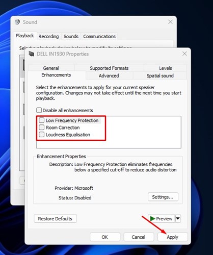 Audio in Windows 11: 6 accorgimenti per migliorarlo 58 Attivare i miglioramenti audio in Windows 11