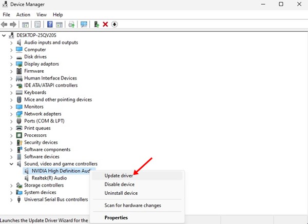 Audio in Windows 11: 6 impostazioni per migliorarlo 72 Aggiornare il driver audio in Windows 11