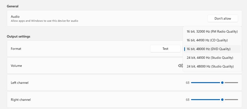 Audio in Windows 11: 6 impostazioni per migliorarlo 66 Impostazioni del formato audio