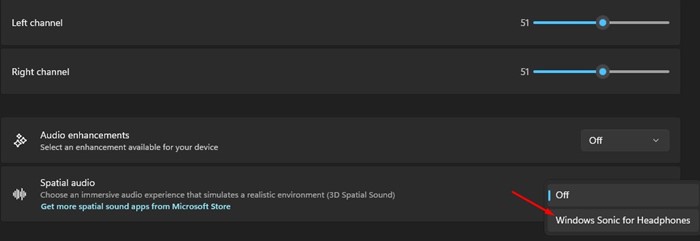 Audio in Windows 11: 6 accorgimenti per migliorarlo 80 Abilitare l'audio spaziale in Windows 11