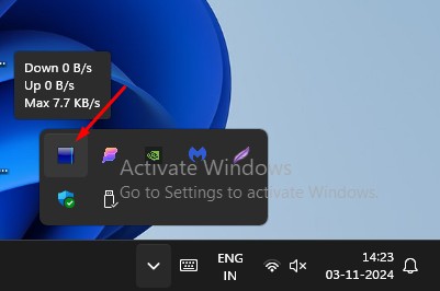 سرعة الإنترنت مرئية في علبة نظام Windows 11 باستخدام NetBalancer