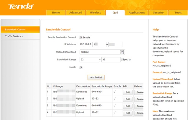 التحكم في النطاق الترددي: تحديد عدد المستخدمين وزيادة السرعة 🚀 30 واجهة جهاز توجيه Tenda للتحكم في النطاق الترددي