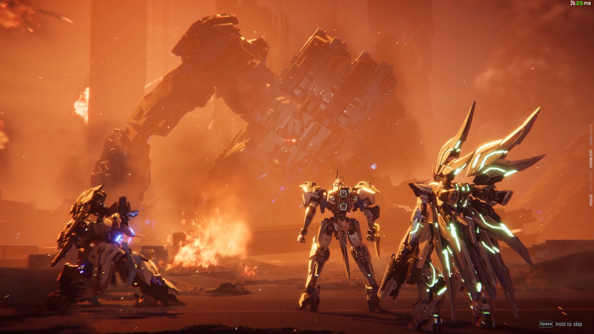 Mecha Break Review 🚀 Discover the mecha shooter that's been a hit! Mechas gathered next to a destroyed machine in a scene from Mecha Break