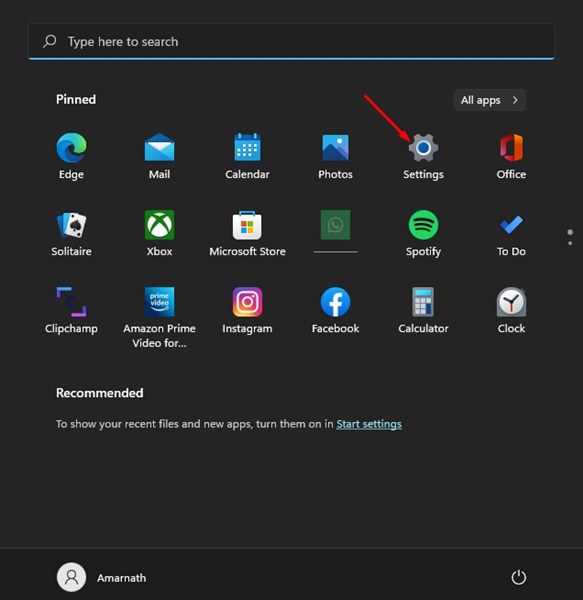 Aplicación Configuración abierta en Windows 11
