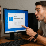Как проверить модель материнской платы в Windows 11? - Молодая пара с волнением смотрит и указывает на модель материнской платы MSI PRO Z690-A WIFI, отображаемую на экране компьютера с Windows 11, следуя инструкциям по проверке модели материнской платы в Windows.