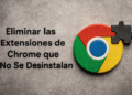 Chrome 확장 프로그램 제거 방법 - 대체 텍스트: "'제거되지 않는 Chrome 확장 프로그램 제거' 텍스트는 검은색 퍼즐 조각이 있는 Google Chrome 로고 옆에 있으며, Chrome에서 제거되지 않는 확장 프로그램을 제거하는 방법을 보여줍니다."