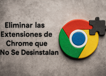 Chrome 확장 프로그램 제거 방법 - 대체 텍스트: "'제거되지 않는 Chrome 확장 프로그램 제거' 텍스트는 검은색 퍼즐 조각이 있는 Google Chrome 로고 옆에 있으며, Chrome에서 제거되지 않는 확장 프로그램을 제거하는 방법을 보여줍니다."