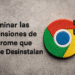 So entfernen Sie Chrome-Erweiterungen – Alternativtext: „Der Text ‚Chrome-Erweiterungen entfernen, die sich nicht deinstallieren lassen‘ neben einem Google Chrome-Logo mit einem schwarzen Puzzleteil veranschaulicht, wie Sie hartnäckige Erweiterungen in Chrome entfernen.“