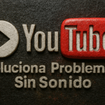 Problemas de sonido en YouTube - Alt text: "Texto en relieve que muestra el logo de YouTube acompañado de un icono de play y la frase 'Soluciona Problema Sin Sonido', representando problemas de sonido en videos de YouTube."