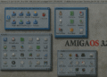Captura de tela do AmigaOS 3.2.3 Workbench com janelas Sistema, Preferências e Ferramentas; atualização com mais de 50 correções para revitalizar seu Commodore Amiga.