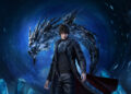 Reseña Lost Soul Aside y Versus XIII: protagonista con abrigo negro frente a criatura dracónica de cristal en un vórtice azul, arte oficial del RPG de acción hack and slash.