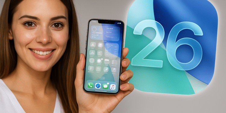 如何为 iOS 10 做好准备:无错误更新🔥 如何为 iOS 26 准备 iPhone - 有人在系统图标旁边展示已为 iOS 26 做好准备的 iPhone;准备和更新 iPhone 的快速清单。