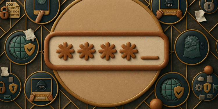 Lock Mode on iOS: Activate it NOW and secure your iPhone 5 Lockdown Mode on iOS - Illustration of Lockdown Mode on iOS: Password field with asterisks and lock, fingerprint, and shield symbols, highlighting security and privacy on iPhone.