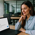 RESULT_CODE_HUNG - Persona usando portátil con error de Chrome "Aw, Snap!" (RESULT_CODE_HUNG), mostrando una solución de 1 clic que arregla Google Chrome y evita que se congele.