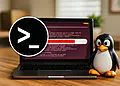 Desinstalar Linux El truco para borrar apps ocultas 😱 24 Desinstalar o Linux - Chromebook com Linux e terminal na tela ao lado do mascote Tux, ilustrando como desinstalar o Linux e limpar seu Chromebook em 1 minuto.