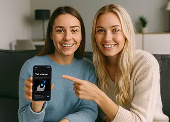 Protección contra Robo Activa el modo antirrobo oculto 🔐✨ 31 Protezione antifurto: due donne mostrano l'opzione "Protezione antifurto" su un telefono Android, illustrando un trucco di sicurezza per la protezione contro i furti e il blocco del dispositivo.