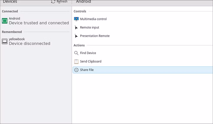 واجهة KDE Connect1