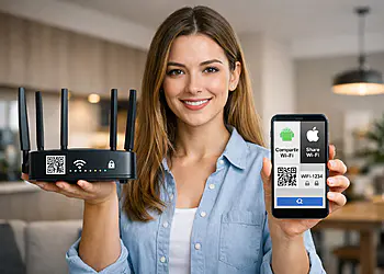 Kata Sandi WiFi dari Ponsel Anda - Bagikan kata sandi WiFi dari ponsel Anda dengan menampilkan router Anda menggunakan kode QR dan menggunakan ponsel pintar Android atau iPhone Anda untuk berbagi WiFi dengan mudah.